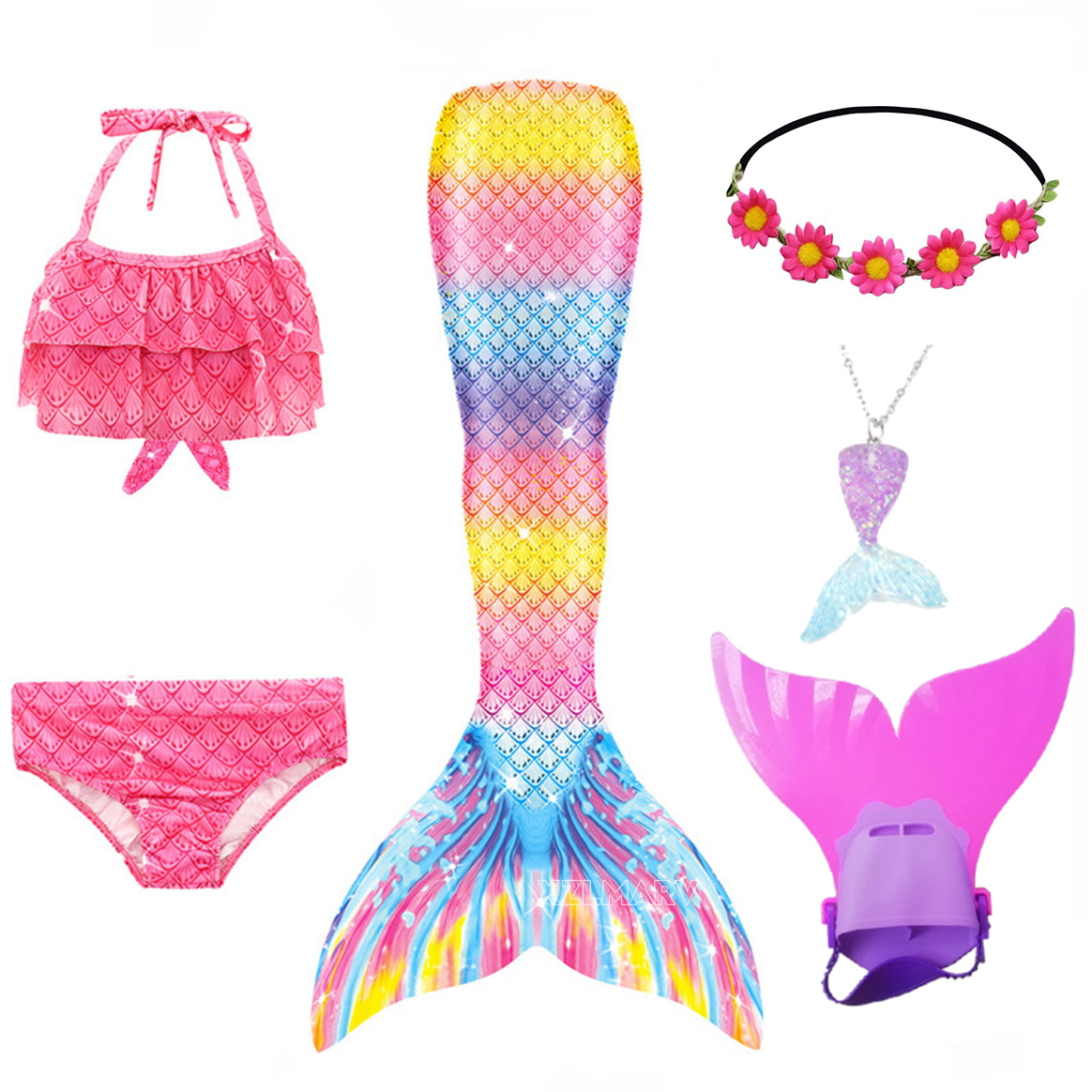 6Pcs/set Ariel Girls Swimming  - огляд і ціна Flippers Swimming